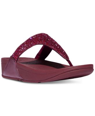 FitFlop - Women's Lulu Crystal Mix Toe-Post Wedge Sandals