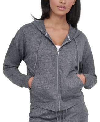 DKNY - Women's Spacedye Full-Zip Long-Sleeve Hoodie
