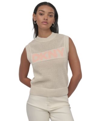 DKNY Jeans - Women's Cotton Logo Sleeveless Sweater