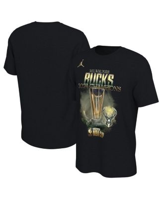 Jordan - Men's and Women's Black Milwaukee Bucks 2024 NBA Cup Champions Locker Room Authentic T-Shirt