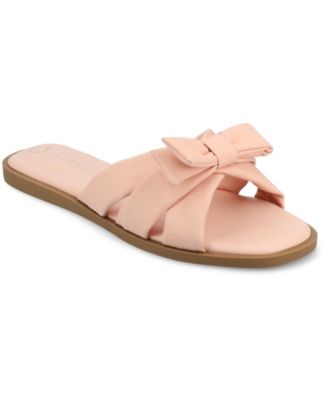 Journee Collection - Collection Women's Prylin Bow Slip On Flat Sandals