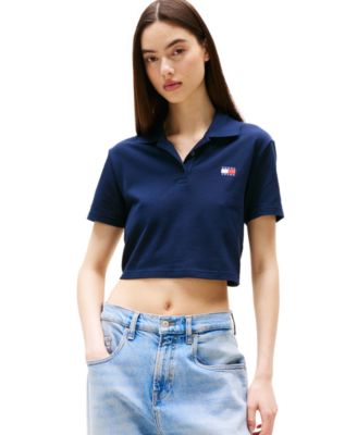 Tommy Jeans - Women's Crop Badge Short-Sleeve Polo Top