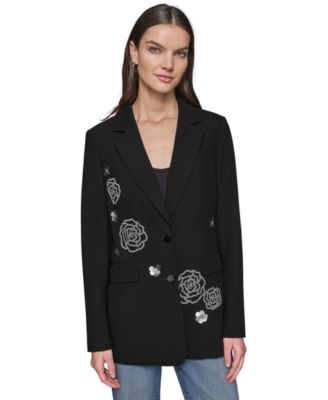 KARL LAGERFELD PARIS - Women's Rose Motif Blazer