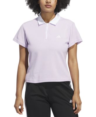 adidas - Women's Embroidered-Logo Zippered Polo Shirt