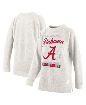 Pressbox - Women's  Oatmeal Alabama Crimson Tide Plus Size Comfy Cairo Terry Pullover Sweatshirt