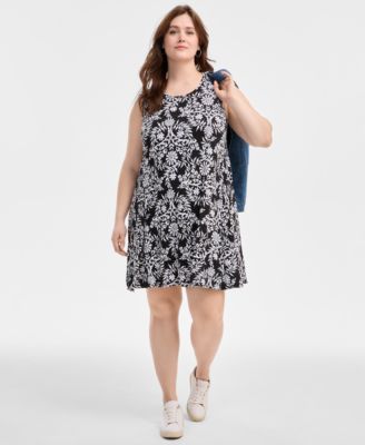 Style & Co - Plus Size Printed Sleeveless Flip-Flop Dress