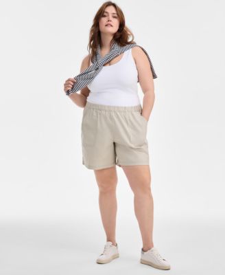 Style & Co - Plus Size Chambray Pull-On Shorts