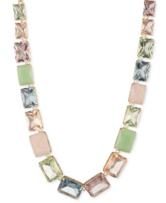 Lauren Ralph Lauren - Gold-Tone Multi Stone Collar Necklace, 16" + 3" extender
