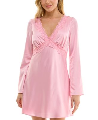 B Darlin - Juniors' Satin Lace-Trim V-Neck Dress