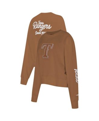 Pro Standard - Women's Brown Texas Rangers Paint The City Pullover Cropped Sweatshirt