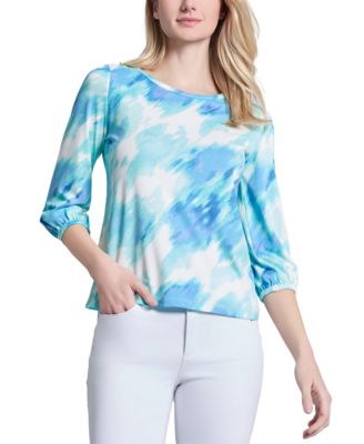 Jones New York - Petite Printed 3/4-Sleeve Top