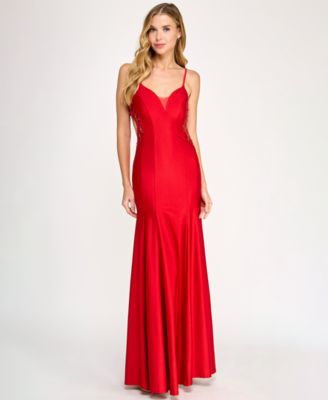 Dear Moon - Juniors' Embellished Cutout Gown