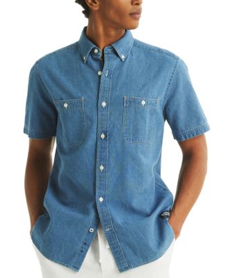 Nautica - Men's Chambray Short-Sleeve Shirt