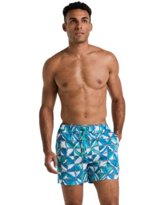 Original Penguin - Men's Slim-Fit Geometric Swim Trunks