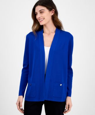 Anne Klein - Petite Malibu Fine-Rib Open-Front Cardigan