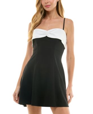 SENI & CADE - Juniors' Contrast-Trim Scuba Crepe Dress