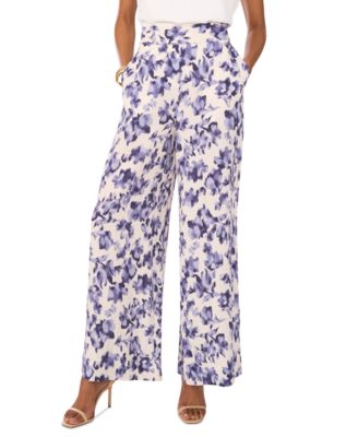 Vince Camuto - Women's Floral Mid-Rise Wide-Leg Pants