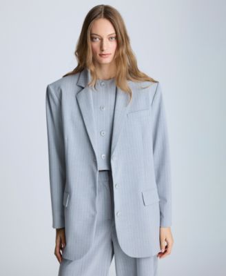 Kenneth Cole - Women's Pinstripe Two-Button Notch-Collar Jacket