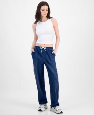 Tinseltown - Juniors' Drawstring Cargo Parachute Jeans