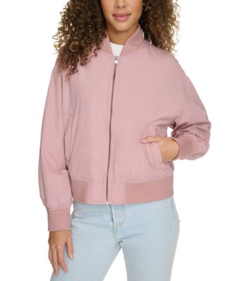 Levi's - Women's Relaxed Zip-Front Ribbed-Hem Bomber Jacket