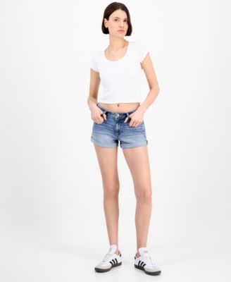 Celebrity Pink - Juniors' Mid-Rise Cuffed Shorts