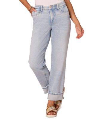 Democracy - Women's "Ab" Solution High-Rise Rolled-Cuff Boyfriend Jeans