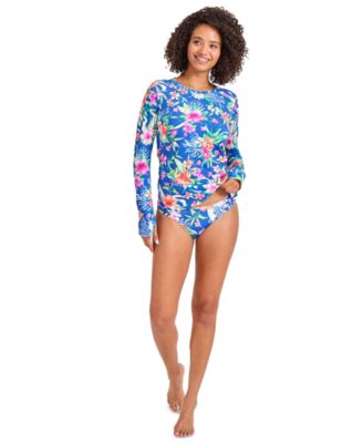 Tommy Bahama - Women's Floral-Print Long-Sleeve Rash Guard