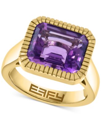 EFFY Collection - Amethyst Solitaire Statement Ring (5-3/8 ct. t.w.) in 14k Gold-Plated Sterling Silver