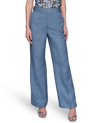 KARL LAGERFELD PARIS - Women's Mid-Rise Wide-Leg Pants