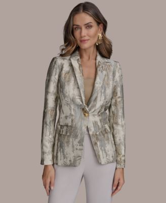 Donna Karan New York - Women's Metallic One-Button Blazer