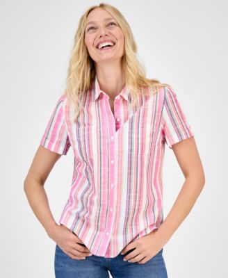 Nautica Jeans - Women's Striped Camp Shirt