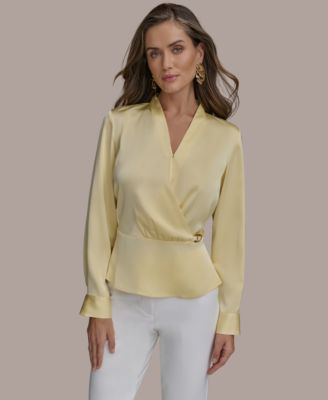 Donna Karan New York - Women's Hardware-Trim Faux-Wrap Blouse