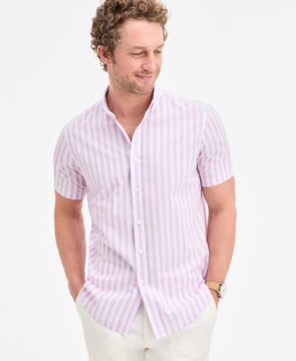 Club Room - Men's Bengali Short Sleeved Striped Button-Down Shirt