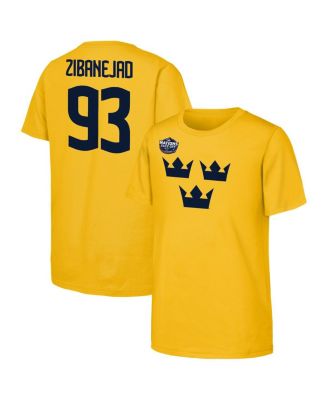 Outerstuff - Big Boys and Girls Mika Zibanejad Gold Sweden 2025 4 Nations Face-Off Player Name Number T-Shirt