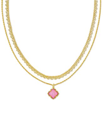 Kendra Scott - Mother-of-Pearl Rose Convertible Layered Pendant Necklace, 15" + 3" extender