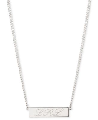 Lauren Ralph Lauren - Sterling Silver Logo Script Pendant Necklace, 16" + 3" extender