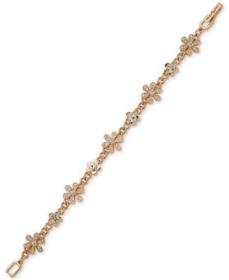 KARL LAGERFELD PARIS - Gold-Tone Crystal Daisy Link Bracelet