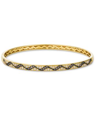 Le Vian - Nude Diamond & Chocolate Diamond Wavy Pattern Bangle Bracelet (3/4 ct. t.w.) in 14k Gold