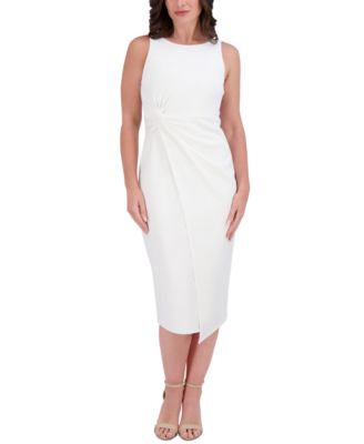 Siena - Women's Ruched Side-Twist Sleeveless Midi Dress