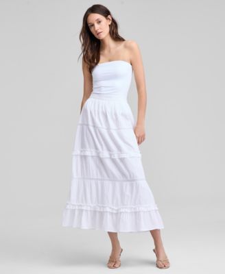 And Now This - Petite Lace Eyelet Maxi Skirt