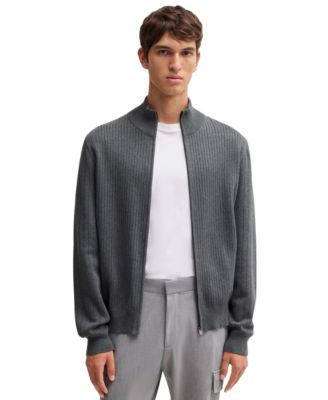 Hugo Boss - Men’s Knitted Pinstripe Zip-Up Cardigan