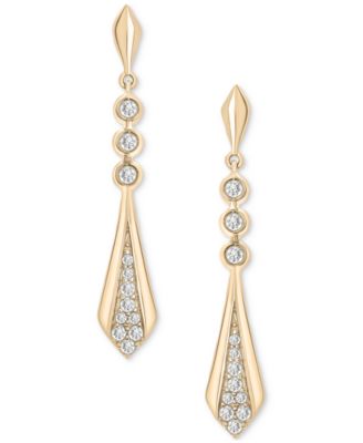 Wrapped in Love - Diamond Flare Drop Earrings (1/4 ct. tw) in 14k Gold