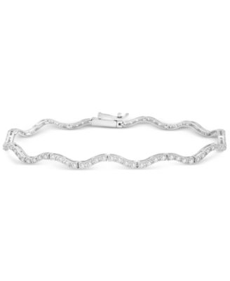 Wrapped in Love - Diamond Wavy Tennis Bracelet (1 ct. tw) in 14k White Gold