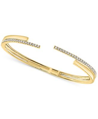 LALI Jewels - Diamond Double Row Bangle Bracelet (1/2 ct. t.w.) in 14k Gold