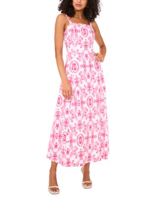 MSK - Women's Printed Square-Neck Sleeveless Maxi Dress