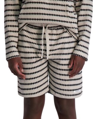 KARL LAGERFELD PARIS - Men's Relaxed Fit Textured Wavy Striped 8.5" Shorts
