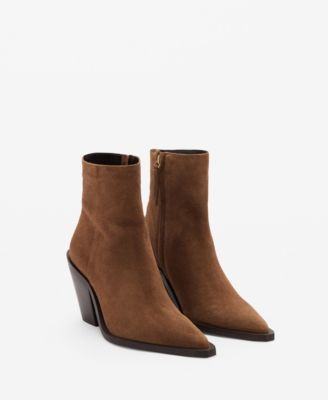 MANGO - Women's Heel Suede Ankle Boots