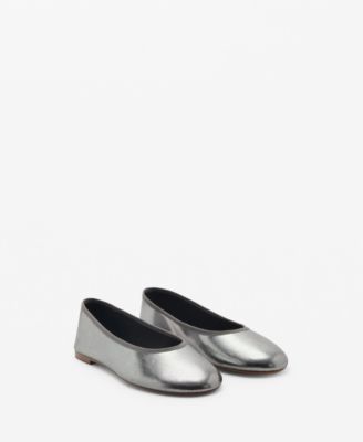 MANGO - Women's Metallic Ballet Flats