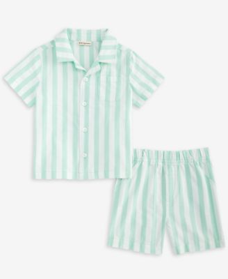 First Impressions - Baby Boys Cotton Striped Shirt & Shorts, 2 Piece Set