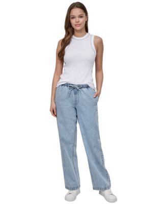 DKNY Jeans - Women's High Rise Drawstring-Waist Cotton Jeans